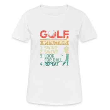 Golf Anleitung Schwung Schwur Suche Ball Wiederhol - Frauen T-Shirt atmungsaktiv - Weiß - Vorne - AI Model Female 172 dark (172cm)