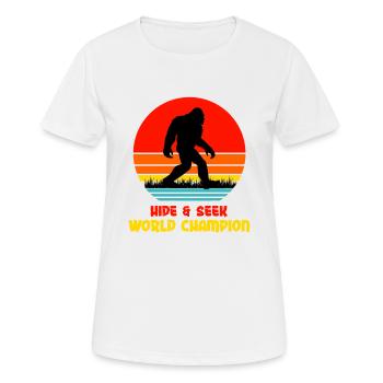 Hide Seek World Champion BigFoot - Women's Breathable T-Shirt - white - Front - AI Model Female 172 dark (172cm)