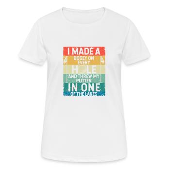 J’ai fait un bogey sur chaque trou dans un - T-shirt respirant Femme - blanc - Devant - AI Model Female 172 dark (172cm)