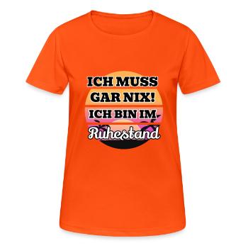 Ruhestand Retro Rentner Sprüche für Herren Damen - Women's Breathable T-Shirt - neon orange - Front - AI Model Female 172 dark (172cm)