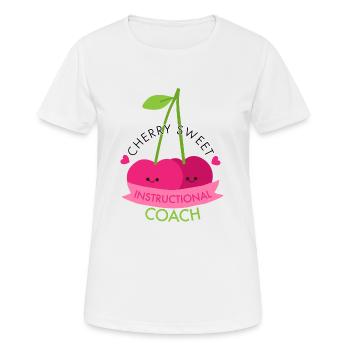 Cherry sweet instructional coach cute funny pun - Women's Breathable T-Shirt - white - Front - AI Model Female 172 dark (172cm)