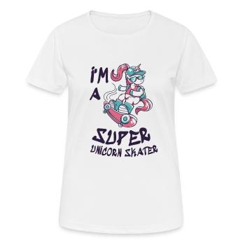 I'm a super unicorn skater - T-shirt respirant Femme - blanc - Devant - AI Model Female 172 dark (172cm)