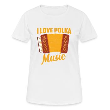 J’aime Polka Music Accordéon Dot - T-shirt respirant Femme - blanc - Devant - AI Model Female 172 dark (172cm)
