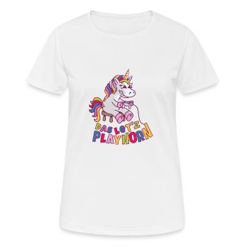 Let's Playhorn - Women's Breathable T-Shirt - white - Front - AI Model Female 172 dark (172cm)