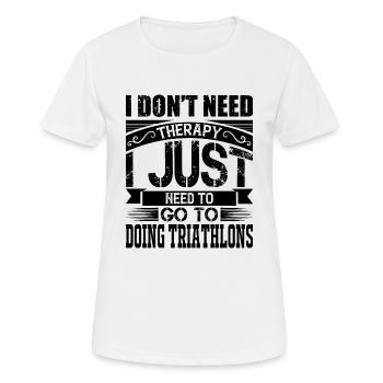 Triathlon - Frauen T-Shirt atmungsaktiv - Weiß - Vorne - AI Model Female 172 dark (172cm)