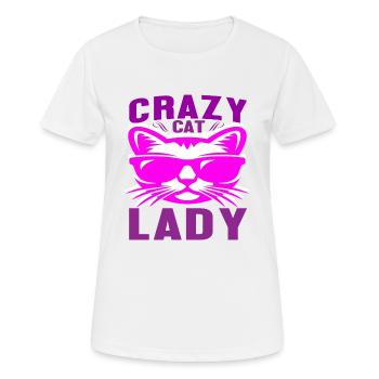 crazy cat lady - Frauen T-Shirt atmungsaktiv - Weiß - Vorne - AI Model Female 172 dark (172cm)
