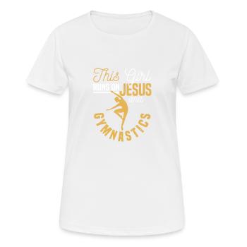 Christian Gymnast This Girl Runs On - Women's Breathable T-Shirt - white - Front - AI Model Female 172 dark (172cm)