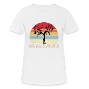 Rheinhessen Shirt - T-Shirt Weinberg - Frauen T-Shirt atmungsaktiv - Weiß - Vorne - AI Model Female 172 dark (172cm)