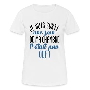 Je suis sorti de ma chambre cadeau ado gamer geek - T-shirt respirant Femme - blanc - Devant - AI Model Female 172 dark (172cm)