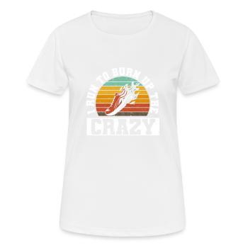 Funny Running Fitness Marathon I Run To Burn Off - Frauen T-Shirt atmungsaktiv - Weiß - Vorne - AI Model Female 172 dark (172cm)