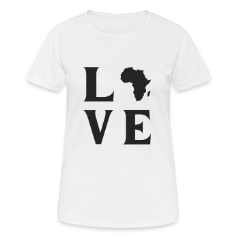 Aimer l’Afrique - T-shirt respirant Femme - blanc - Devant - AI Model Female 172 dark (172cm)