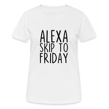 Alexa Skip To Freitag - Frauen T-Shirt atmungsaktiv - Weiß - Vorne - AI Model Female 172 dark (172cm)