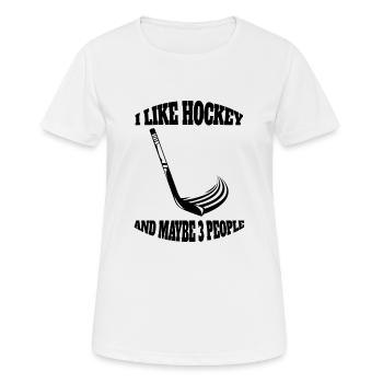 Eishockey Geschenk Wintersport Eishockeyteam - Frauen T-Shirt atmungsaktiv - Weiß - Vorne - AI Model Female 172 dark (172cm)