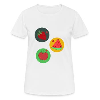 Früchte - Frauen T-Shirt atmungsaktiv - Weiß - Vorne - AI Model Female 172 dark (172cm)