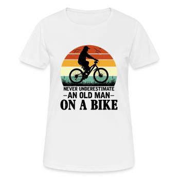 Old man bike - Women's Breathable T-Shirt - white - Front - AI Model Female 172 dark (172cm)