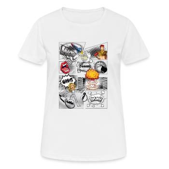 Comic Stil - Frauen T-Shirt atmungsaktiv - Weiß - Vorne - AI Model Female 172 dark (172cm)