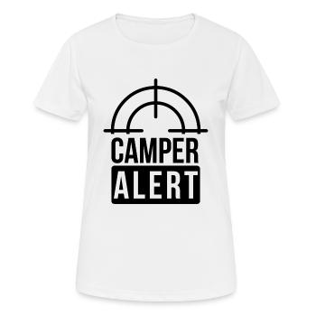 Camper Alert Gaming Streamer Gamer Warzone Zocker - Frauen T-Shirt atmungsaktiv - Weiß - Vorne - AI Model Female 172 dark (172cm)