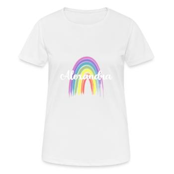 ALEXANDRA Rainbow Cursive - Frauen T-Shirt atmungsaktiv - Weiß - Vorne - AI Model Female 172 dark (172cm)