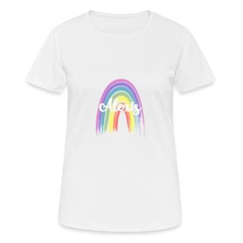 ALEXIS Arc-en-ciel Cursif - T-shirt respirant Femme - blanc - Devant - AI Model Female 172 dark (172cm)