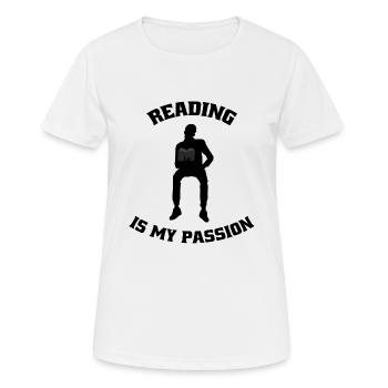 Lesen Geschenk Buch Leser Buchliebhaber Bücher - Frauen T-Shirt atmungsaktiv - Weiß - Vorne - AI Model Female 172 dark (172cm)