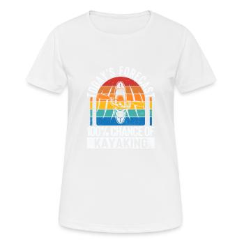 Drôle de kayak Nautique La prédiction d’aujourd’hui 100% Chance - T-shirt respirant Femme - blanc - Devant - AI Model Female 172 dark (172cm)