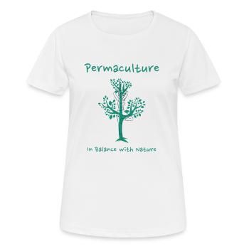 Permakultur. Im Gleichgewicht mit der Natur - Frauen T-Shirt atmungsaktiv - Weiß - Vorne - AI Model Female 172 dark (172cm)