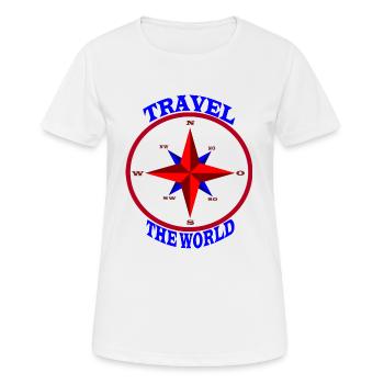 Travel - Frauen T-Shirt atmungsaktiv - Weiß - Vorne - AI Model Female 172 dark (172cm)