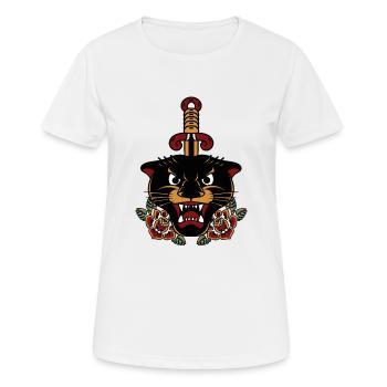 Panthère de la vieille école - T-shirt respirant Femme - blanc - Devant - AI Model Female 172 dark (172cm)