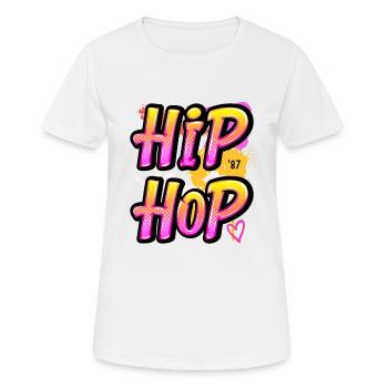 Hip Hop '87 - T-shirt respirant Femme - blanc - Devant - AI Model Female 172 dark (172cm)
