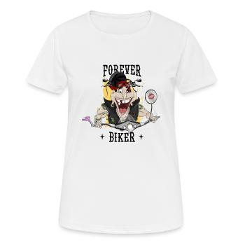 Motard pour toujours - T-shirt respirant Femme - blanc - Devant - AI Model Female 172 dark (172cm)