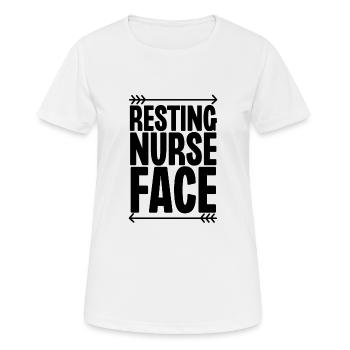 Resting Nurse Face - Women's Breathable T-Shirt - white - Front - AI Model Female 172 dark (172cm)