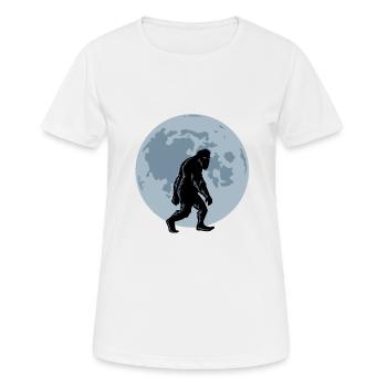Bigfoot Nachtspaziergang - Frauen T-Shirt atmungsaktiv - Weiß - Vorne - AI Model Female 172 dark (172cm)