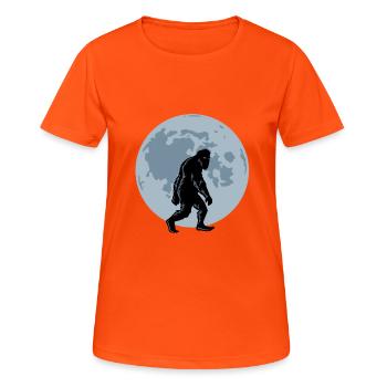 Promenade nocturne Bigfoot - T-shirt respirant Femme - orange néon - Devant - AI Model Female 172 dark (172cm)