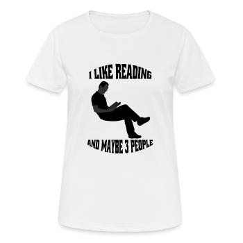 Lesen Geschenk Bücher Buch Leser Buchliebhaber - Frauen T-Shirt atmungsaktiv - Weiß - Vorne - AI Model Female 172 dark (172cm)