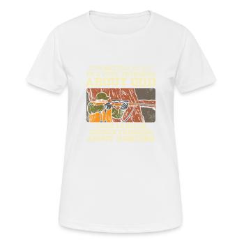 HUNTING: Thinking About Hunting - Frauen T-Shirt atmungsaktiv - Weiß - Vorne - AI Model Female 172 dark (172cm)