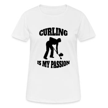 Curling Stone Cadeau Curl Curler Curl Stone - T-shirt respirant Femme - blanc - Devant - AI Model Female 172 dark (172cm)