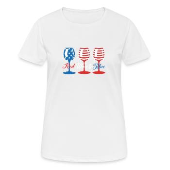Vin Rouge & Verres à Vin Bleu Rouge Blanc Bleu 4ème de - T-shirt respirant Femme - blanc - Devant - AI Model Female 172 dark (172cm)
