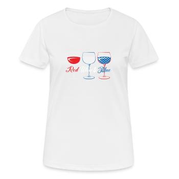 Vin Rouge & Verres à Vin Bleu Rouge Blanc Bleu 4ème de - T-shirt respirant Femme - blanc - Devant - AI Model Female 172 dark (172cm)