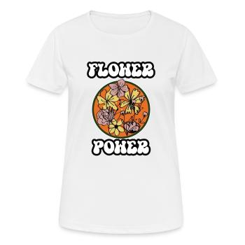 Flower Power - T-shirt respirant Femme - blanc - Devant - AI Model Female 172 dark (172cm)