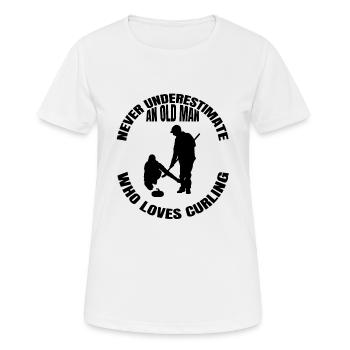 Curling Stone Gift Curling Stone Curl Curler - T-shirt respirant Femme - blanc - Devant - AI Model Female 172 dark (172cm)