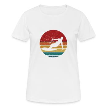 Kiteboard Silhouette Kitesurf Kiteboard Kite - T-shirt respirant Femme - blanc - Devant - AI Model Female 172 dark (172cm)