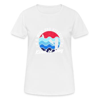 Ich bin ein Wind- und Kitesurfing-Junge Kitesurfer - Frauen T-Shirt atmungsaktiv - Weiß - Vorne - AI Model Female 172 dark (172cm)
