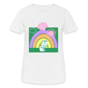 Baby & Mama Wolf with Rainbow - Women's Breathable T-Shirt - white - Front - AI Model Female 172 dark (172cm)
