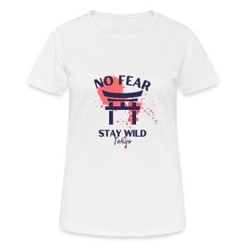 Design japonais avec texte sans crainte combiné - T-shirt respirant Femme - blanc - Devant - AI Model Female 172 dark (172cm)
