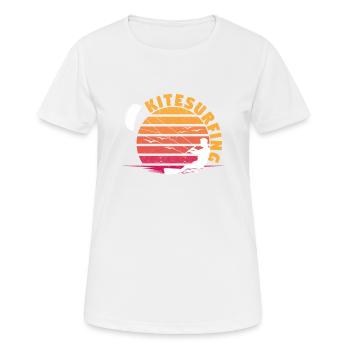 Kitesurfen Kiteboarding Kitesurfer Wassersport - Frauen T-Shirt atmungsaktiv - Weiß - Vorne - AI Model Female 172 dark (172cm)