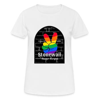 Stonewall 28. Juni 1969 - Vergessen. - Frauen T-Shirt atmungsaktiv - Weiß - Vorne - AI Model Female 172 dark (172cm)