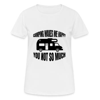 Camping Gift Motorhome Camp Camping Caravan - Women's Breathable T-Shirt - white - Front - AI Model Female 172 dark (172cm)