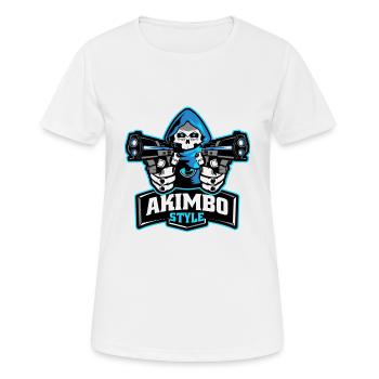 Akimbo-Stil - Frauen T-Shirt atmungsaktiv - Weiß - Vorne - AI Model Female 172 dark (172cm)