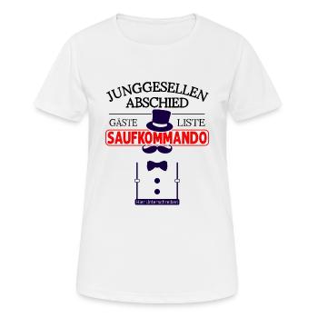 Gästebuch Junggesellenabschied Team Bräutigam - Frauen T-Shirt atmungsaktiv - Weiß - Vorne - AI Model Female 172 dark (172cm)