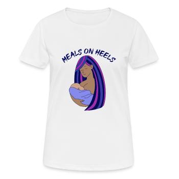 Meals On Heels breastfeeding woman of color mother - Women's Breathable T-Shirt - white - Front - AI Model Female 172 dark (172cm)